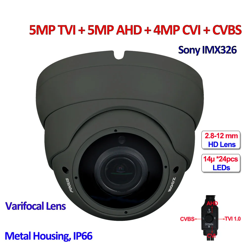 4in1 5MP AHD 5MP TVI 4MP CVI Security camera IMX326 CMOS outdoor CCTV cameras, Varifocal Lens, UTC, OSD, IR CUT, DNR, 24pcs LEDs 4in1 5MP AHD 5MP TVI 4MP CVI Security camera IMX326 CMOS outdoor CCTV cameras, Varifocal Lens, UTC, OSD, IR CUT, DNR, 24pcs LEDs