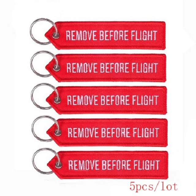 POMPOM 5pcs/lot Remove Before Flight Keychains for Aviation Gifts OEM Key Chains Embroidery Chain Keyring Key Chaveiro Jewelry 5PCS