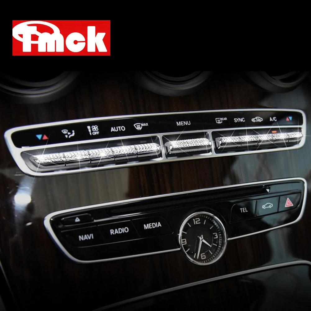 

Car Accessories Center Console Air Condition Button Diamond Decoration Cover Trim for Mercedes Benz C E GLC Class W205 W213 X253