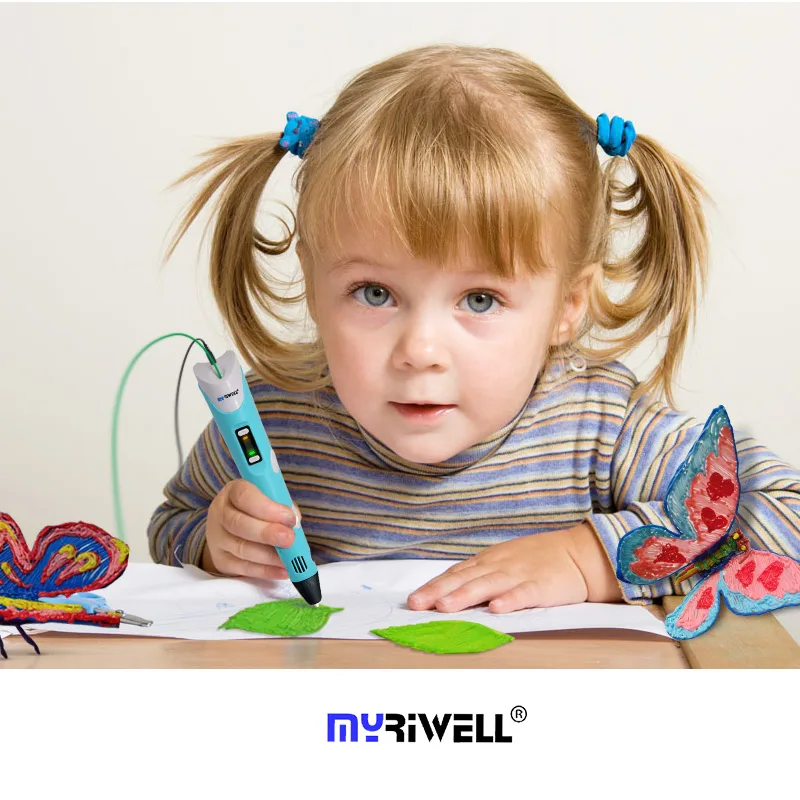 3d ручка myriwell с наполнителем из пла пластика 1 75 мм со светодиодный ным/ЖК экраном 3