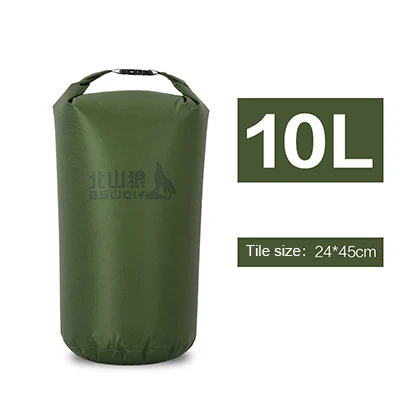 Сверхлегкая водостойкая сумка походы водостойкая сумка для плавания пляжная силиконовая Упаковка сухой мешок 5/10/20/30L - Цвет: Dark Green 10L