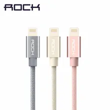 ROCK Сплава Металла Usb-кабель для iPhone 7, нейлон Оплетка Кабель USB для iPhone 6 se 5 5S 6 плюс Зарядки usb кабель для iPad air