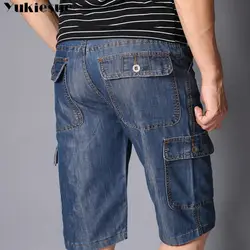 Летние Новые Брендовые мужские джинсы джинсовые шорты Хлопковые Бриджи Свободные мешковатые широкие Бермуды для пляжа boardкороткие