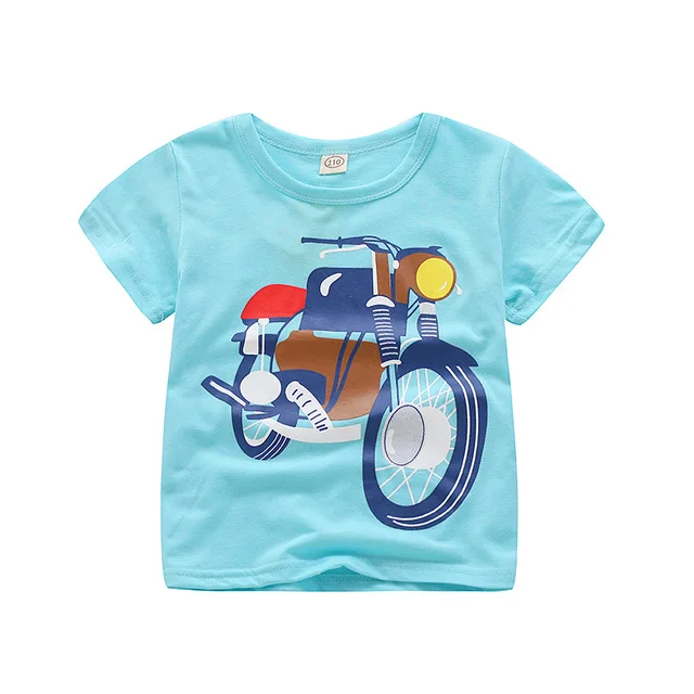 Лидер продаж, футболка для маленьких мальчиков хлопковые топы, футболки для мальчиков, Детская верхняя одежда с мультяшным автомобилем топы, одежда для мальчиков возрастом от 2 до 8 лет - Цвет: moto 2