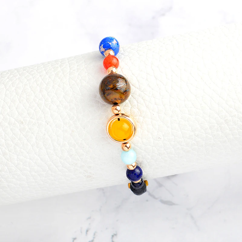QIHE JEWELRY Beaded bracelet Solar system bracelet Galaxy Space jewelry Bracelet for men women unisex Planets gifts