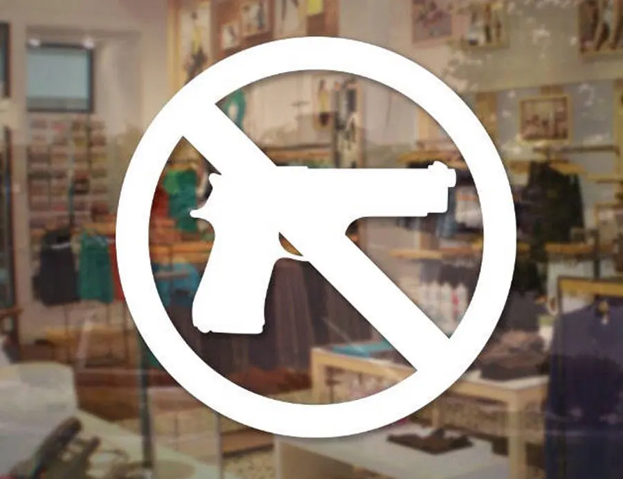 No Guns Allowed Sign Store Business Sticker Window Storefront