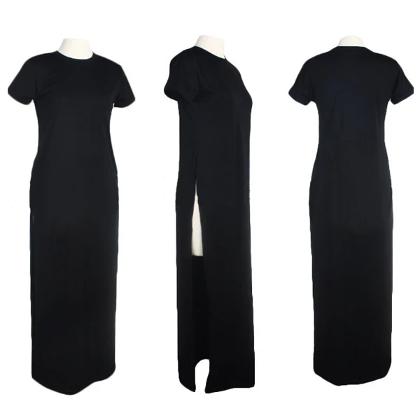 long black t shirt dress
