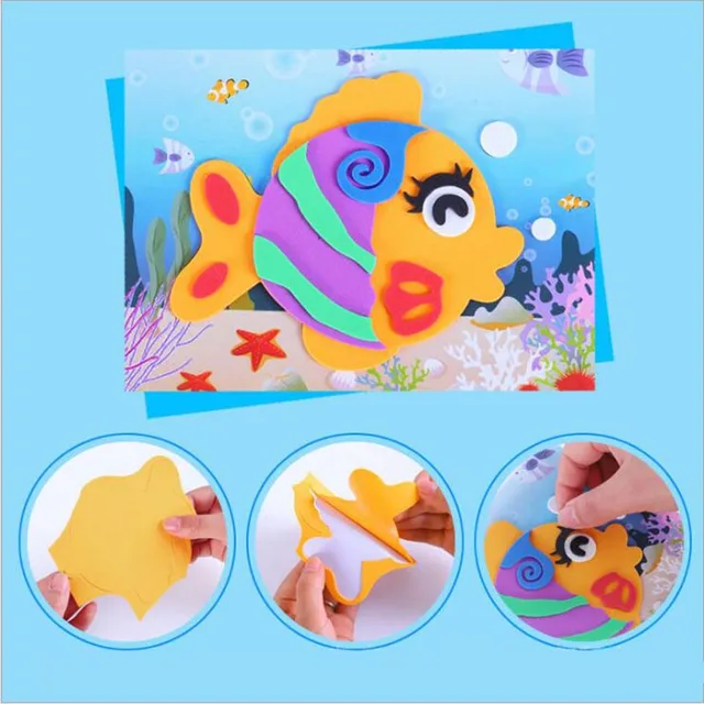 10 designs/lot DIY Cartoon 3D EVA Foam Sticker Puzzle Series Kids Multi-patterns Styles Toys for Children Birthday Gift 4