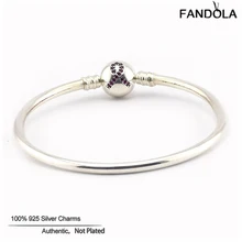 Розовая Лента застежка для браслета 925 стерлингового серебра циркониевые бусины браслеты для женщин тонкой для изготовления ювелирных украшений