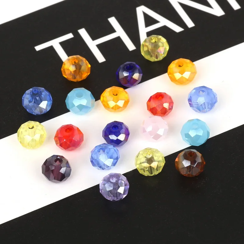 

24 Colors 98pcs 6mm Rondelle Faceted Crystal Beads AB Color Loose Spacer Beads for Jewelry Making Glass Ball Bracelet DIY