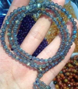 

Grey natural moonstone bracelet superacids fozhu bracelet blue light 108 labradorite multi-layer bracelets
