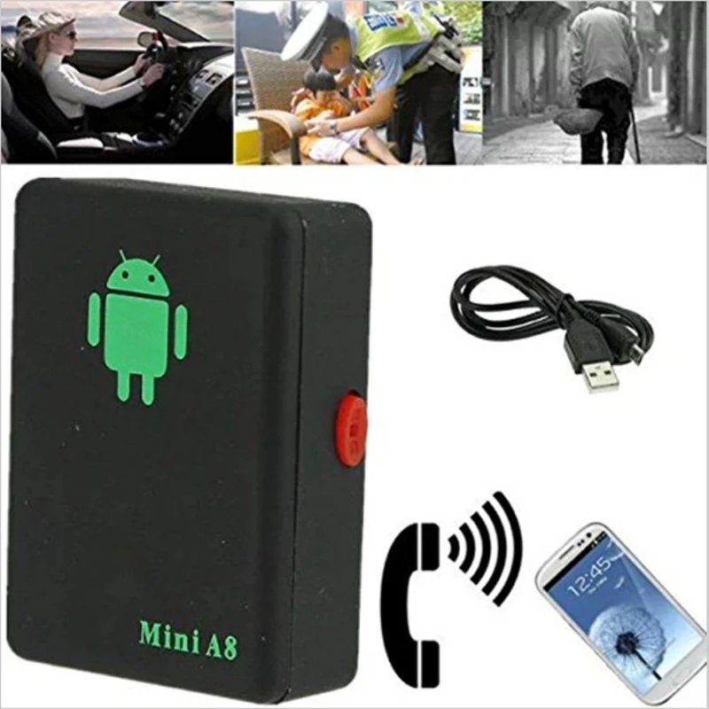 Мини трекер A8 LBS GSM Global Time GSM/LBS/GPRS отслеживающее устройство с кнопкой SOS для