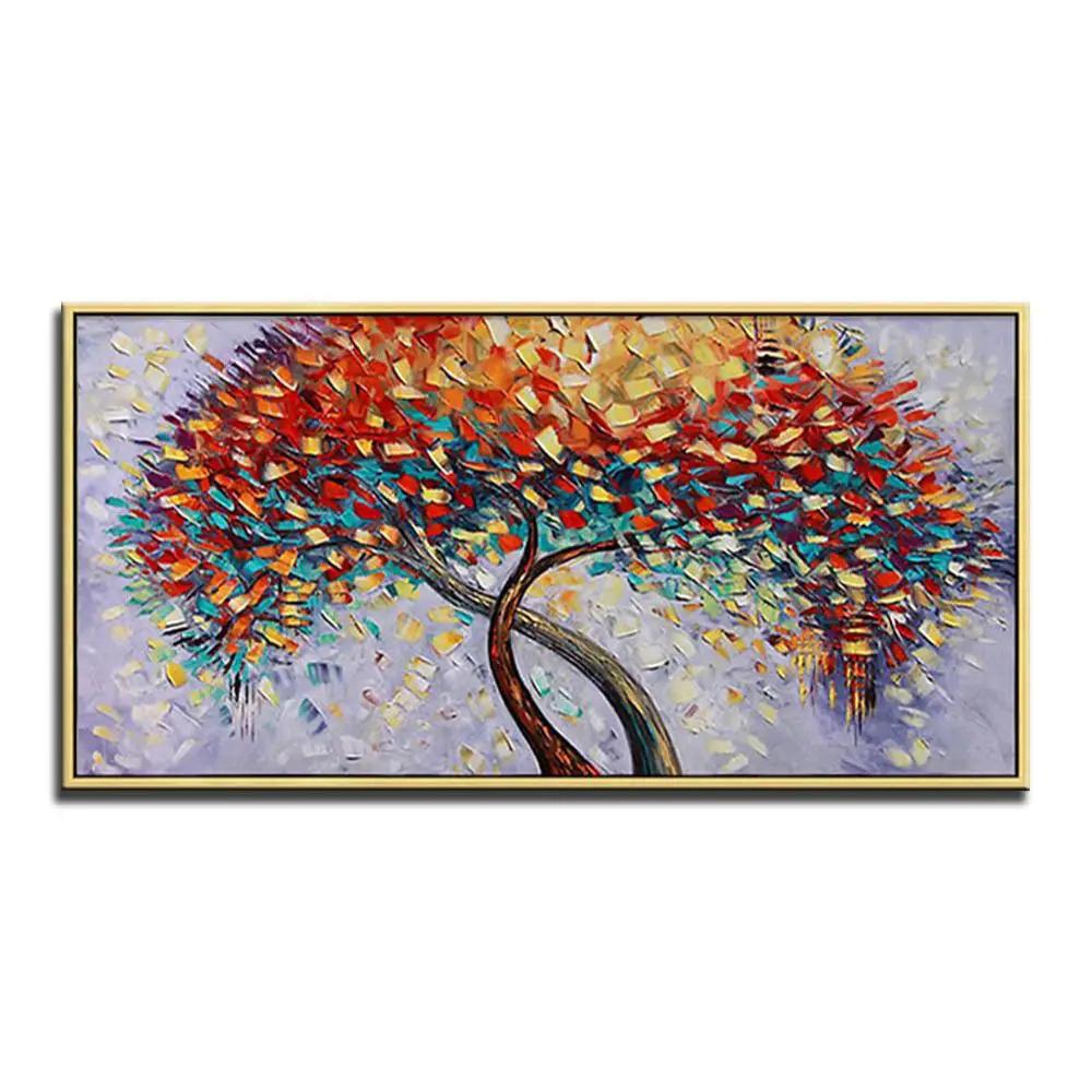 Канва для ручной работы на живопись маслом процветающий бизнес густое дерево 3D Картины дома гостиная Decor Wall Art 2019042502 - Цвет: 2019042502