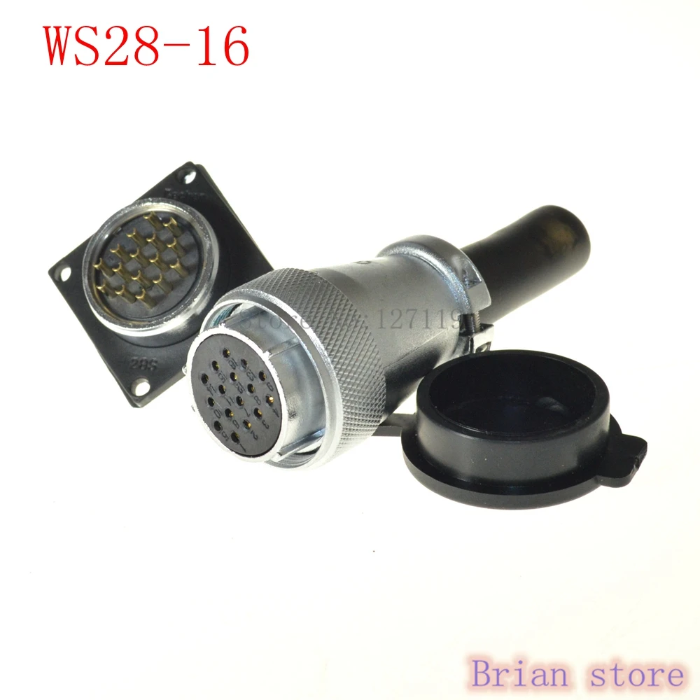 

WS28-16 Straight Female 16 Pins Aviation Cable Plug Circular Connector
