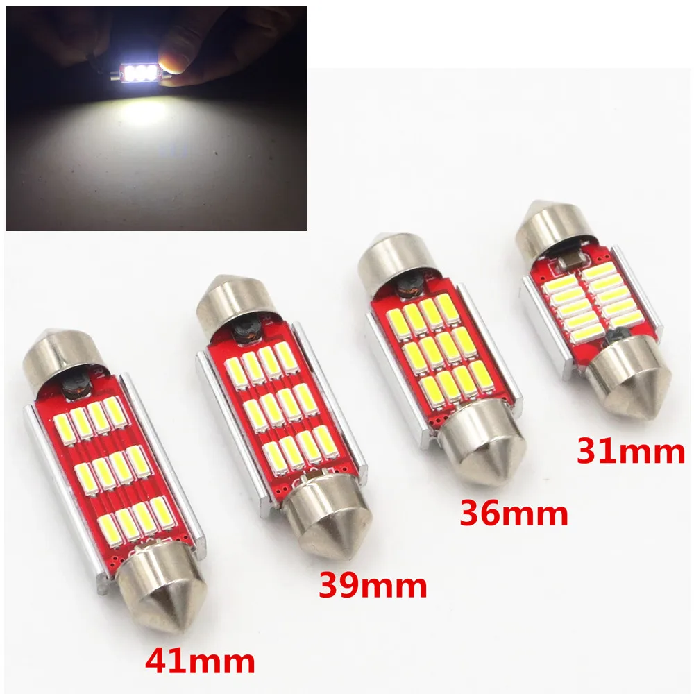 31 мм 36 мм 39 мм 41 мм C5W C10W CANBUS безошибочный автомобильный фестонный SMD 4014 светодиодный автомобильный внутренний купол лампа для чтения белый светильник