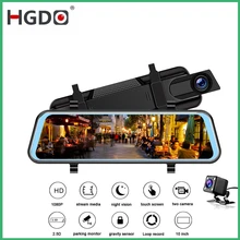 HGDO Dash Cam Car dvr camera 10 inch touch screen Video Recorder Full HD 1080P Rearview Mirror dvrs Dual lens Night vision Cam kommander car dvrs gps camera 2 in 1 ldws ambarella a7la50 speed cam full hd 1296p video recorder 3 night vision dash cam