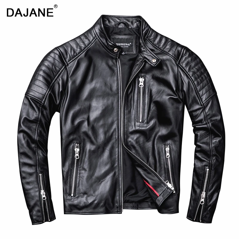 

Spring Autumn Genuine Leather Man Jacket Slim Fit Biker Sheep Leather Jacket Coat
