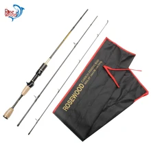 Caña de pescar giratoria de fundición UL de palisandro, varilla de viaje de carbono sólido de 1,8 m, Ideal para carpa, Crappie, percha y lubina