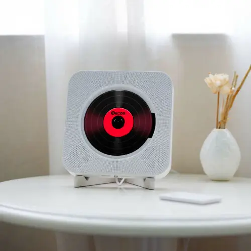 Wall mounted cd player surround som rádio fm bluetooth usb mp3 disk leitor de música portátil controle remoto estéreo alto-falante casa
