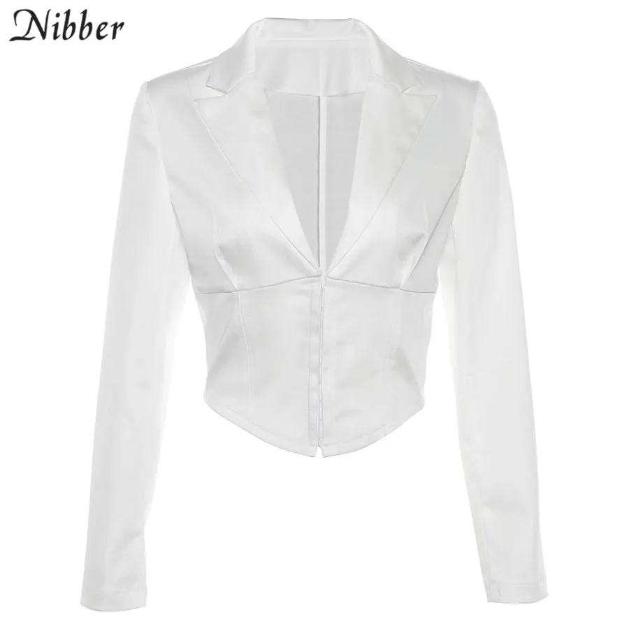 Nibber Офисная Женская белая Элегантная короткая верхняя одежда, тонкое женское пальто, осенне-зимняя куртка, модные вечерние приталенные пальто на каждый день