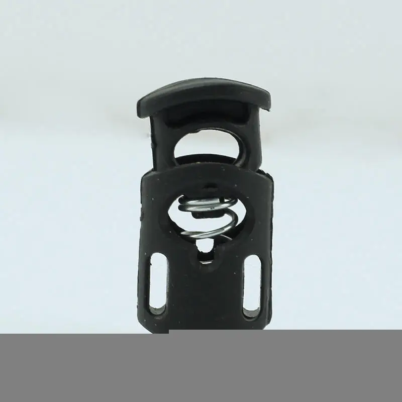 10pcs Black Plastic Toggle Spring Clasp Stop Drawstring Rope Cord lock