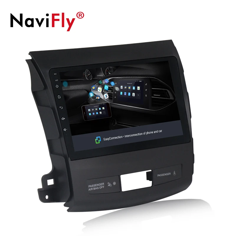Flash Deal NaviFly Android8.1 Car Audio dvd player for Mitsubishi Outlander 2005-2011 support view camera DVR DAB+ TPMS Bluetooth 4G wifi 4