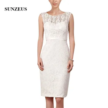 

Knee Length Lace Mother Of The Bride Party Dress Sheath Tank Sleeveless Summer Wedding Guest Dresses For Women