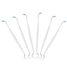 100 шт одноразовые стоматологические исследователи стерилизованные одноразовые временные Двойные наконечники зонда крюк выбрать из нержавеющей стали стоматологический инструмент