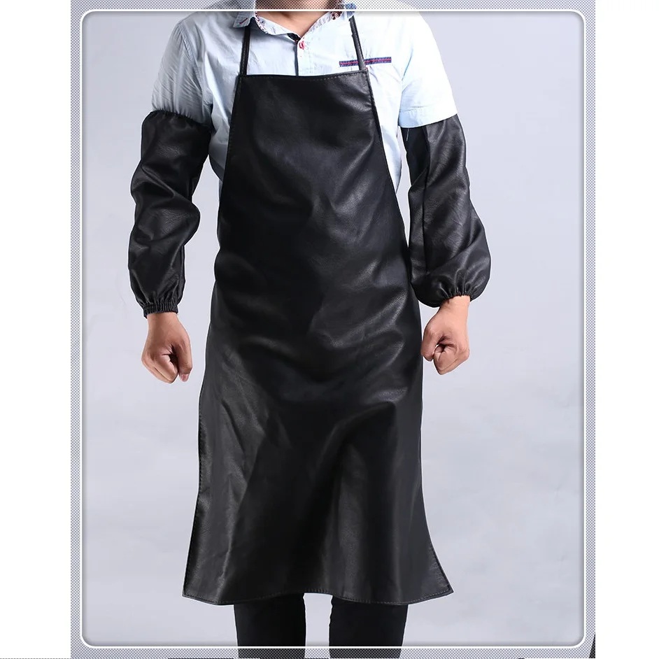 Hot Mens Womens Cafe Commercial Restaurant Chef Kitchen Aprons Convenient,Waterproof and oil-proof PU apron.