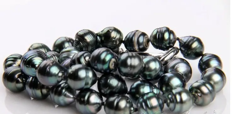 

Wholesale FREE SHIPPING >>> 17"10-13MM TAHITIAN NATURAL BLACK PEACOCK DROP PEARL NECKLACE 14KGP GOLD
