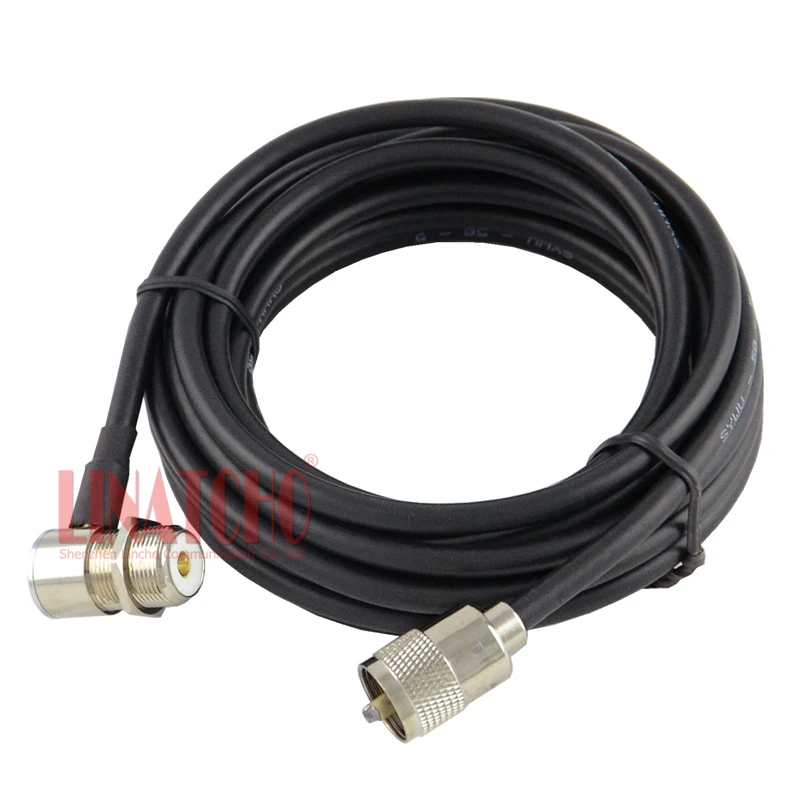 

5 meters SYWV-50-5 FT-100DR 1907 1807 1900 car radio antenna uhf pl259 male to so239 female connector 50ohm rf coaxial cable