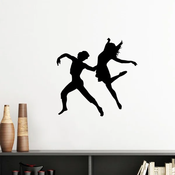 Duet Dance Dancer Sports Performance Silhouette Removable Wall Sticker