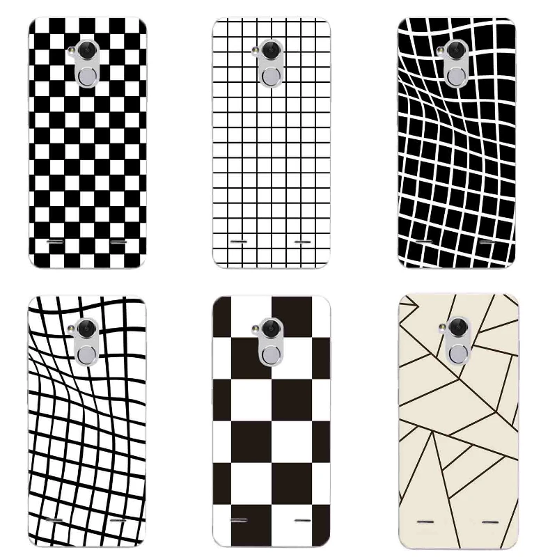 

For ZTE Blade V7 Lite Phone Case 5.0 Inch Transparent Ultra Thin Zte V7 Lite Shell 0.6mm Silicon B&W Stripes Pattern Fundas