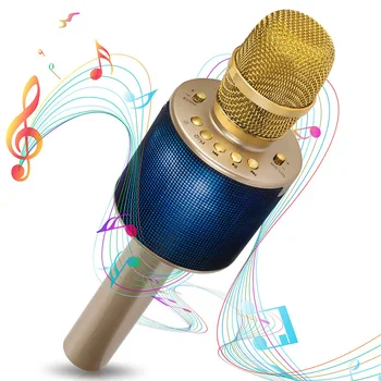 

Bluetooth Karaoke Microphone Wireless Karaoke Mic Pairable For Duets With Multi Colour Lights 5W Speaker