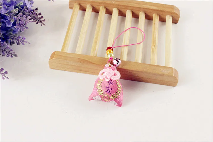 safety pink 1 шт. Omamori Фортуна безопасности богатые сумки кулон брелки подарок семья ребенок Y06 - Цвет: safety pink
