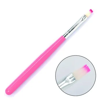 YZWLE 1 PC Professional Nails Brush Pink Wood Handle Builder UV Gel Drawing Painting Brush Pen For Nails 06