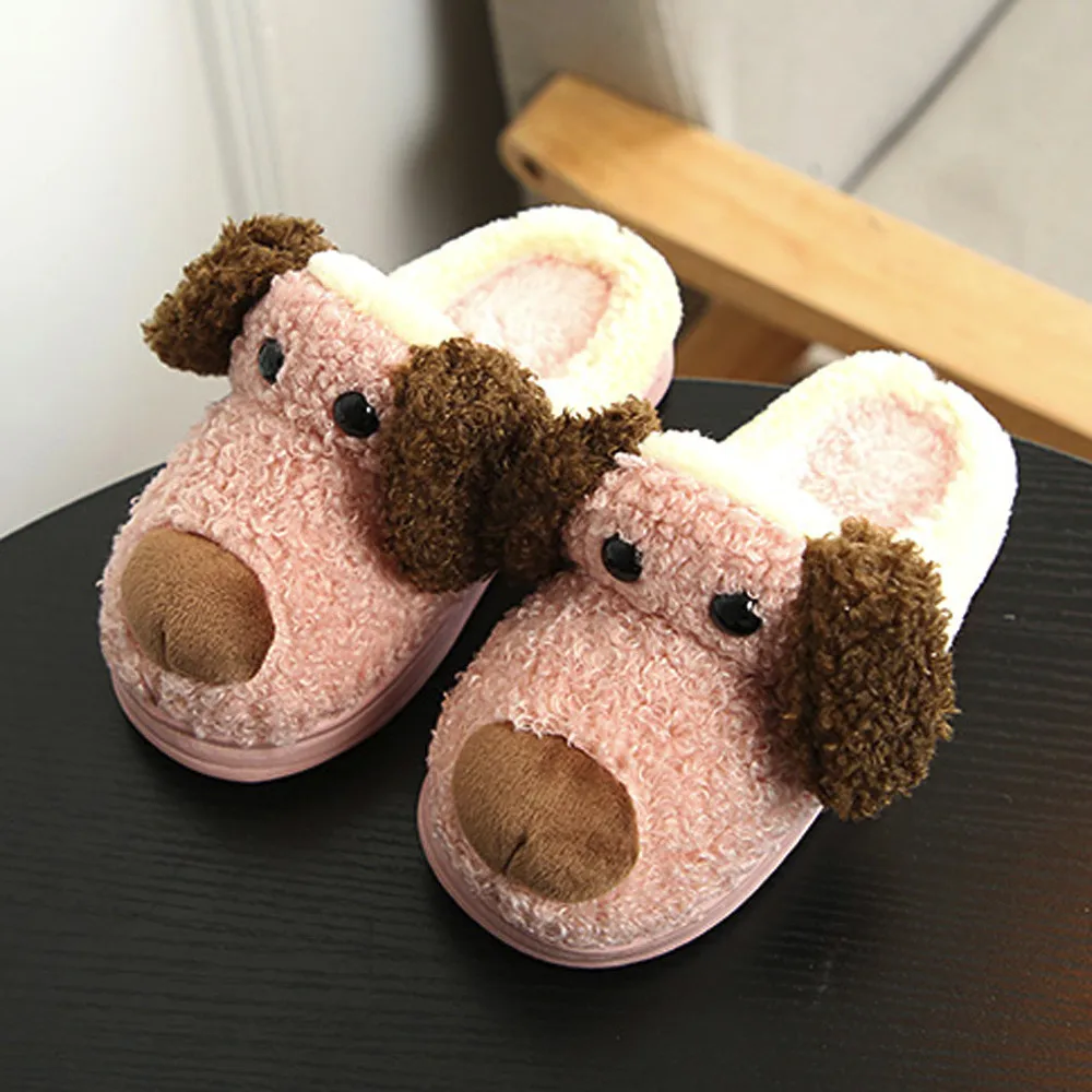 Cute Slippers Kids Toddler Baby Household Shoes Plush Soft Slippers Non