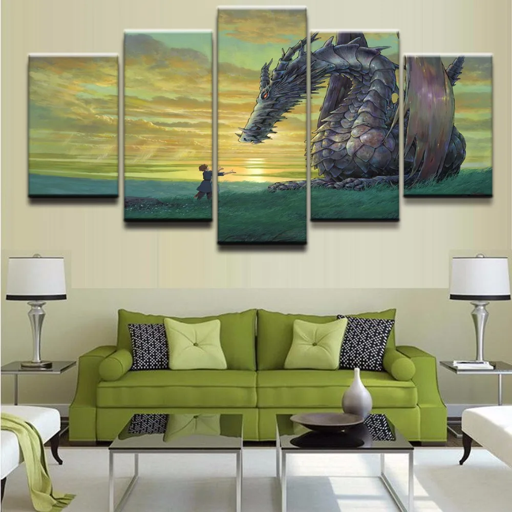Холст картины на холсте Wall Art Модульная картина 5 шт. аниме Жемчуг дракона ролик из