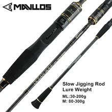 Mavllos 1.95 m ML/M Lente Jigging Canne À Pêche 2 Section LW. 25-250g/100-350g Ultra Léger Pêche en Eau Salée Casting Spinning Rod