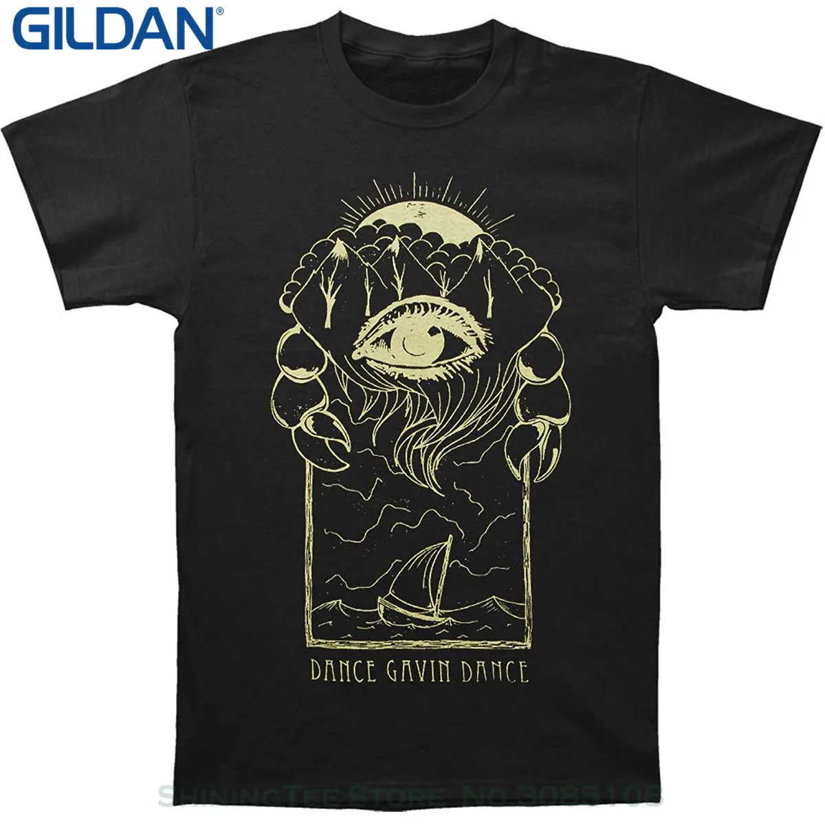 

Casual Plus Size T-shirts Hip Hop Style Tops Tee S-2xl Dance Gavin Dance Men's Eye T-shirt Black