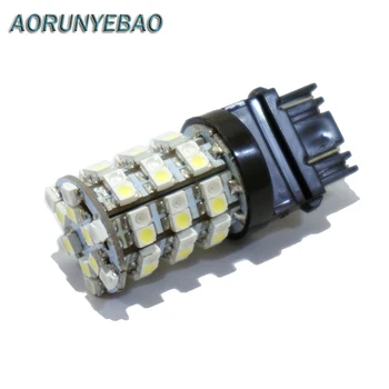 

AOYUNYEBAO 1pc CAR LED lamp 3157 P27/7W T25 Switch back 60 SMD White / Amber Turn Signal Tail Brake LED Light Bulb 12v for auto