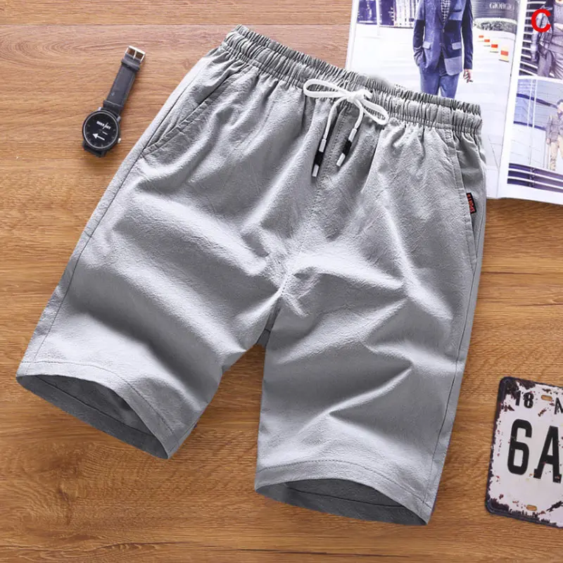 Gray C Droppshiping мужские шорты сплошной цвет дышащий Slim Fit средняя талия половина брюки для лета dg88 - Цвет: Gray C