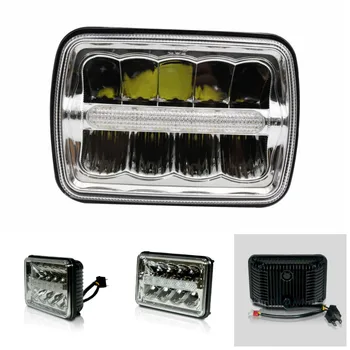 

Square 4x6Inch LED Headlights DRL Chrome Reflector Sealed Beam Replacement for Ford Chevy Freightliner
