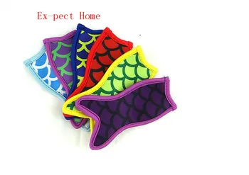 

500pcs/lot Fish Mermaid Neoprene Popsicle Holders Pop Ice Sleeves Freezer Pop Holders 16x8.5cm For Kids Summer