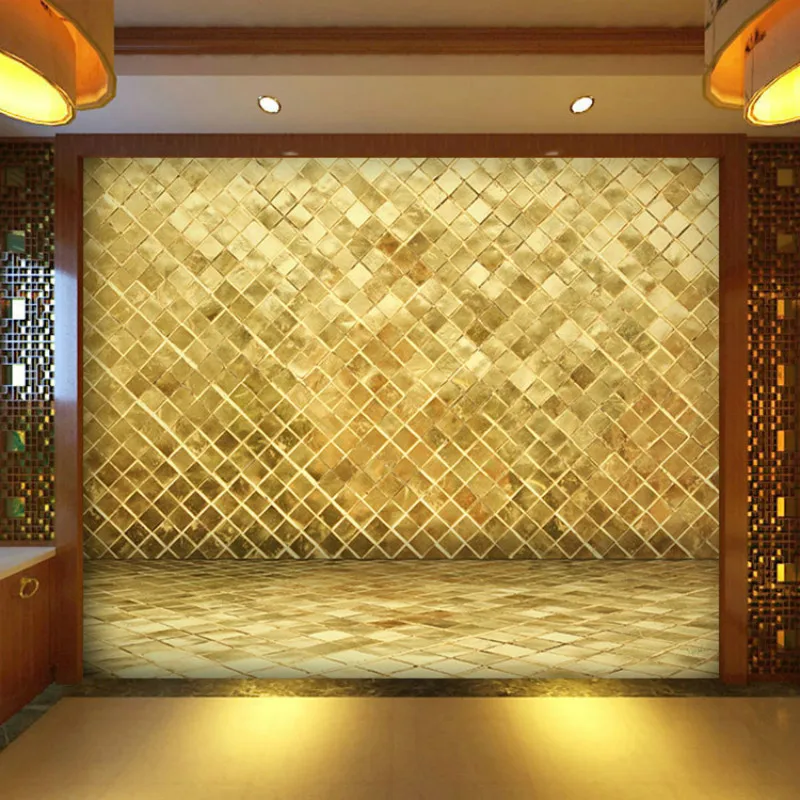 Custom Upscale Atmosphere Lingge Golden Brick 3D Wallpaper for Walls Bedroom 3D Wall Paper Murals Living Room TV Backdrop Hotel Custom Upscale Atmosphere Lingge Golden Brick 3D Wallpaper for Walls Bedroom 3D Wall Paper Murals Living Room TV Backdrop Hotel
