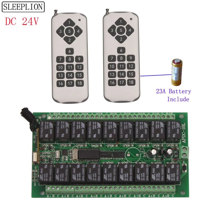 24V 18CH Remote Switch Relay Wireless Digital Remote Control Switch 18CH 24V Relay Module 433Mhz315MHz Learn Code (2)