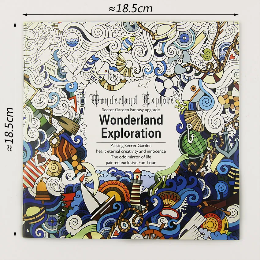 24 стр. красивые Wonderland Exploration Цветочная раскраска, рисующего граффити книги для детей и взрослых время книга для рисования