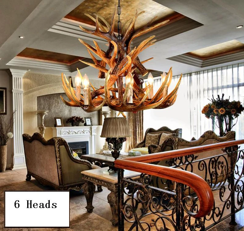 

Big Size Brown Antlers Resin Chandelier Lamp Modern LED Antler Chandelier Lustre Chandeliers E14 Vintage Lights Novelty Lighting