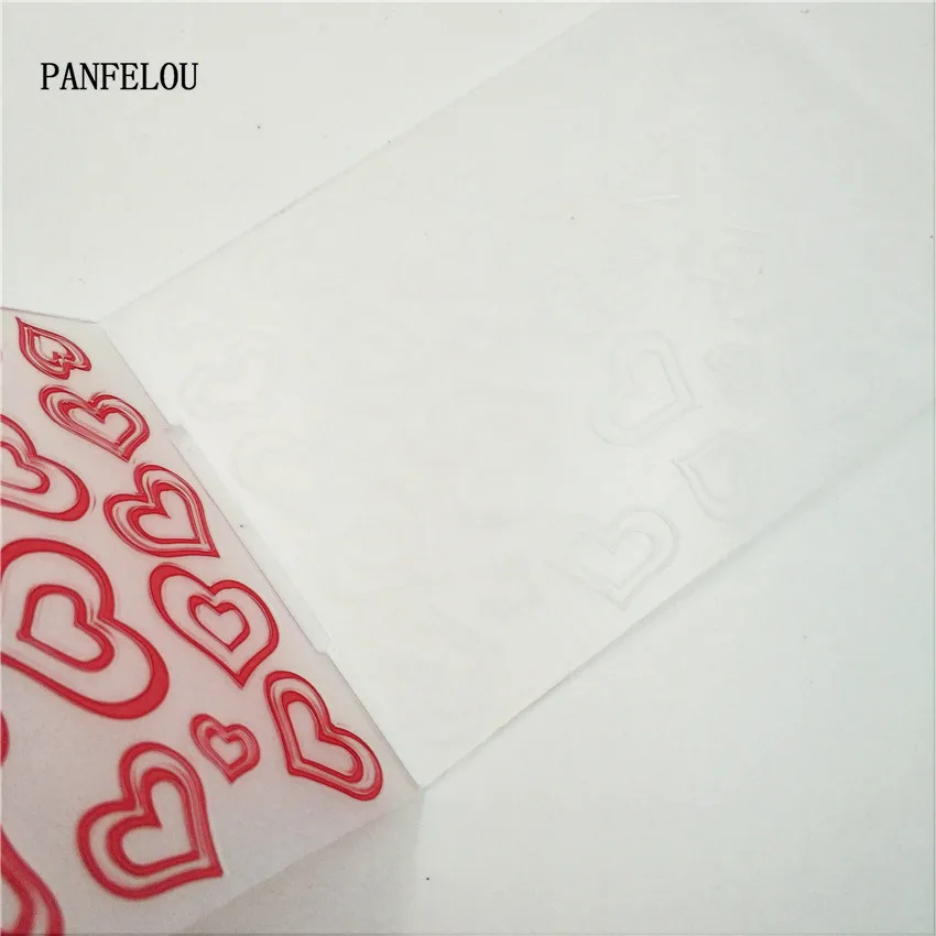 PANFELOU розовое сердце любовь карты памяти пластиковые для скрапбукинга DIY шаблон