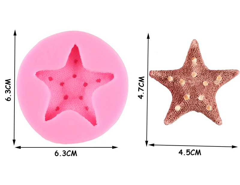 Морская Раковина Морская звезда в виде ракушки хвост форма помадка торт конфеты силиконовые формы DIY украшения торта инструменты Мыло Смола глина шоколад формы